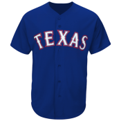 Rangers Full Button Baseball Jersey - Adult MAHD6840